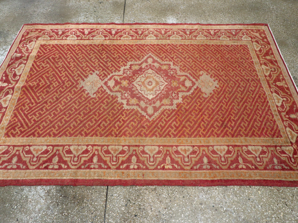 Antique Turkish Oushak Accent Rug, No.17396 - Gss