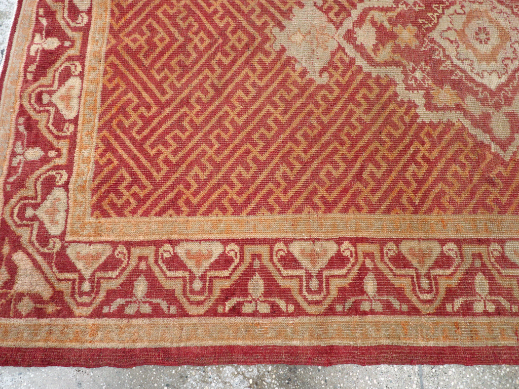 Antique Turkish Oushak Accent Rug, No.17396 - Gss