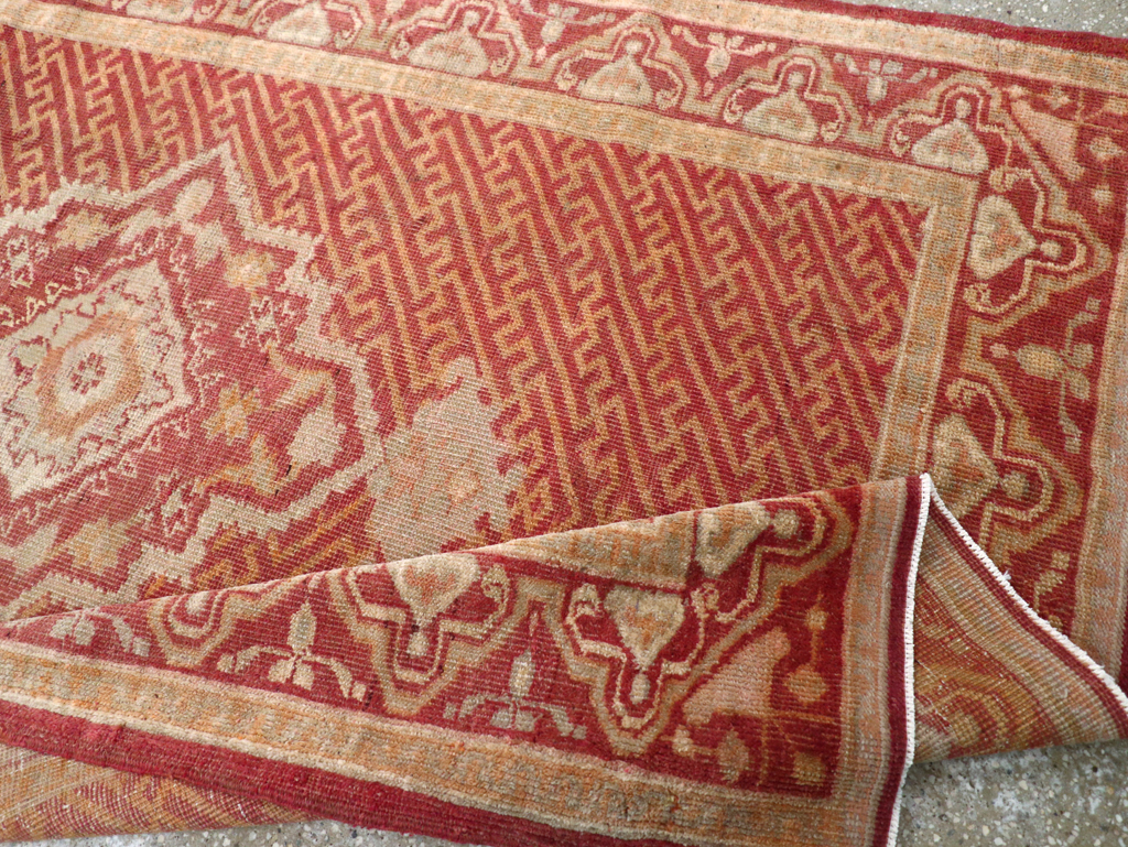 Antique Turkish Oushak Accent Rug, No.17396 - Gss