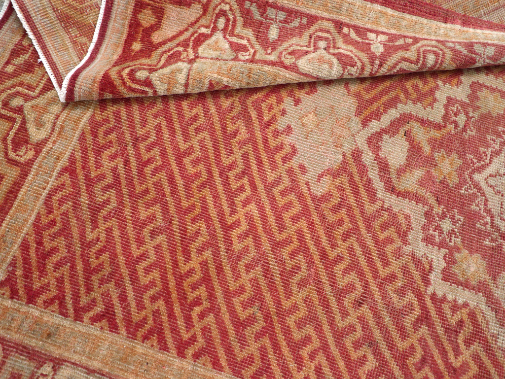 Antique Turkish Oushak Accent Rug, No.17396 - Gss