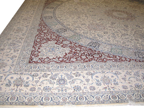 Vintage Persian Nain Square Oversize Carpet, No.17491 - Gss
