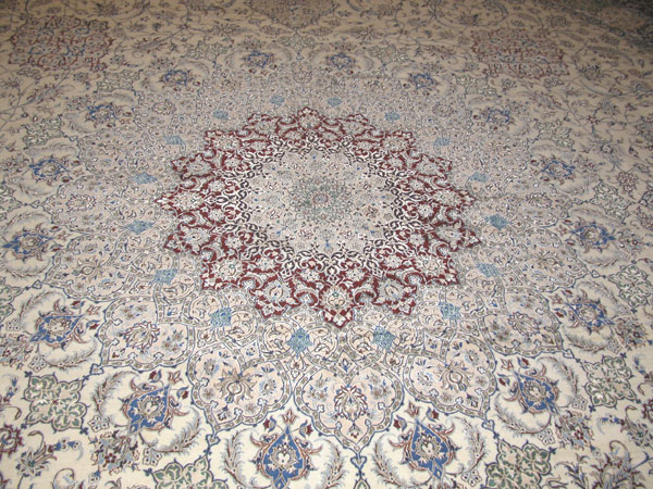 Vintage Persian Nain Square Oversize Carpet, No.17491 - Gss