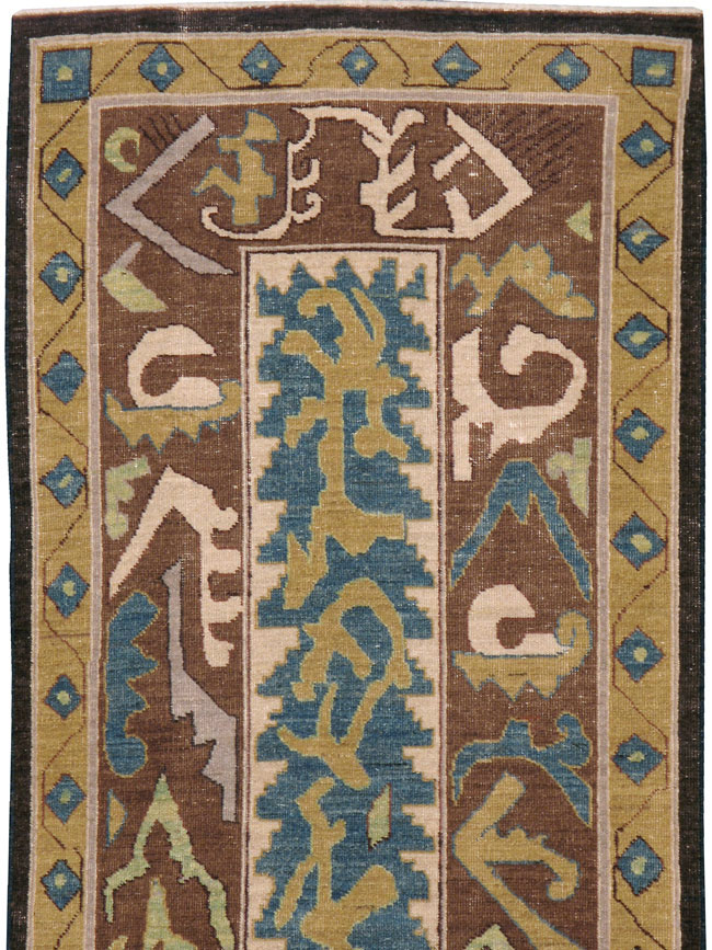 Modernist Persian Tabriz Runner, No.17517 - Gss