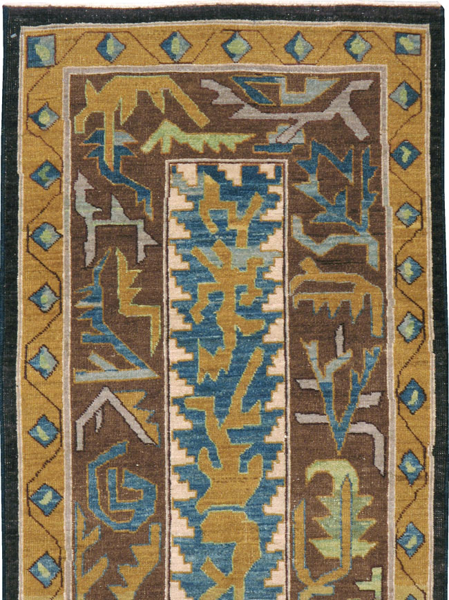 Modernist Persian Tabriz Runner, No.17517 - Gss