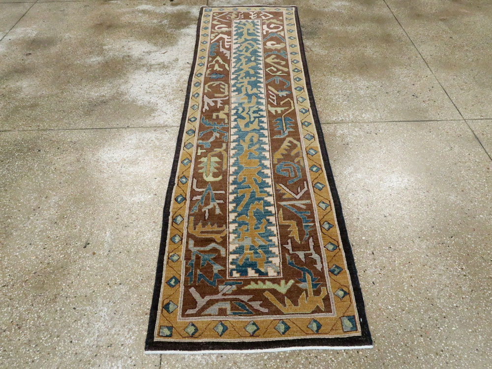 Modernist Persian Tabriz Runner, No.17517 - Gss