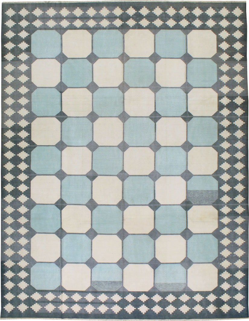Flat-weave Indian Dhurrie, No.17633 - Gss