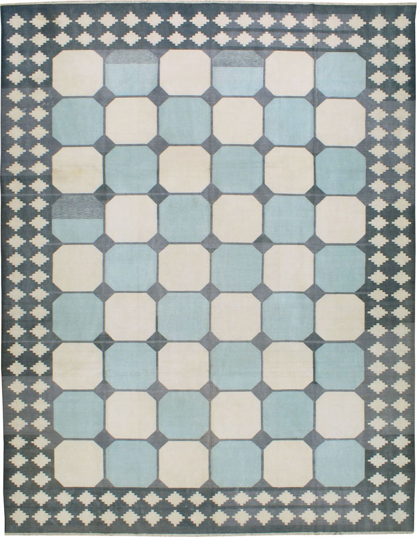 Flat-weave Indian Dhurrie, No.17633 - Gss