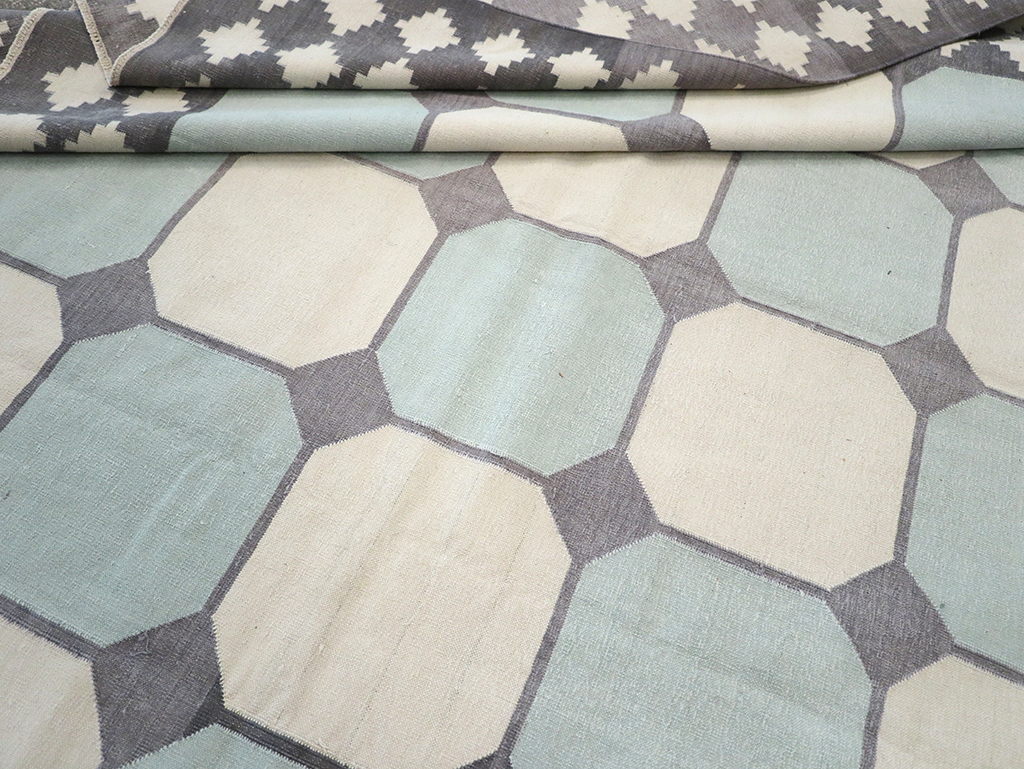 Flat-weave Indian Dhurrie, No.17633 - Gss