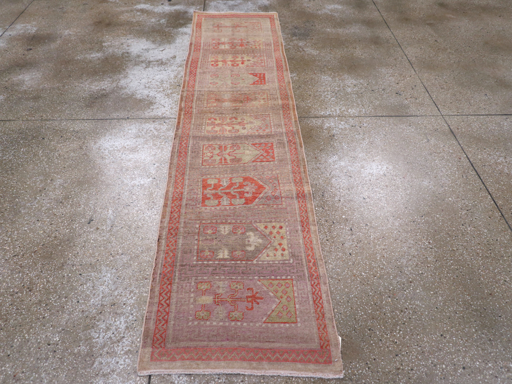 Vintage East Turkestan Khotan Saph Runner, No.17646 - Gss