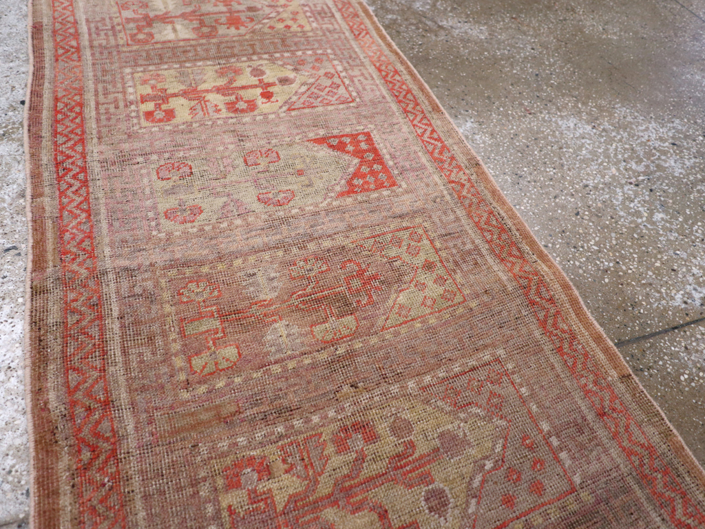 Vintage East Turkestan Khotan Saph Runner, No.17646 - Gss