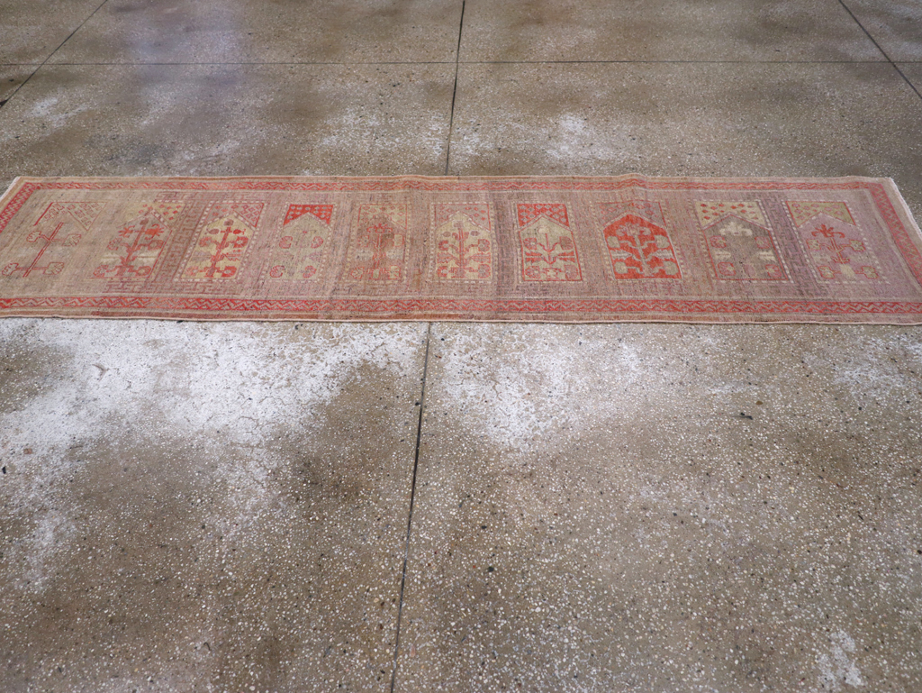 Vintage East Turkestan Khotan Saph Runner, No.17646 - Gss