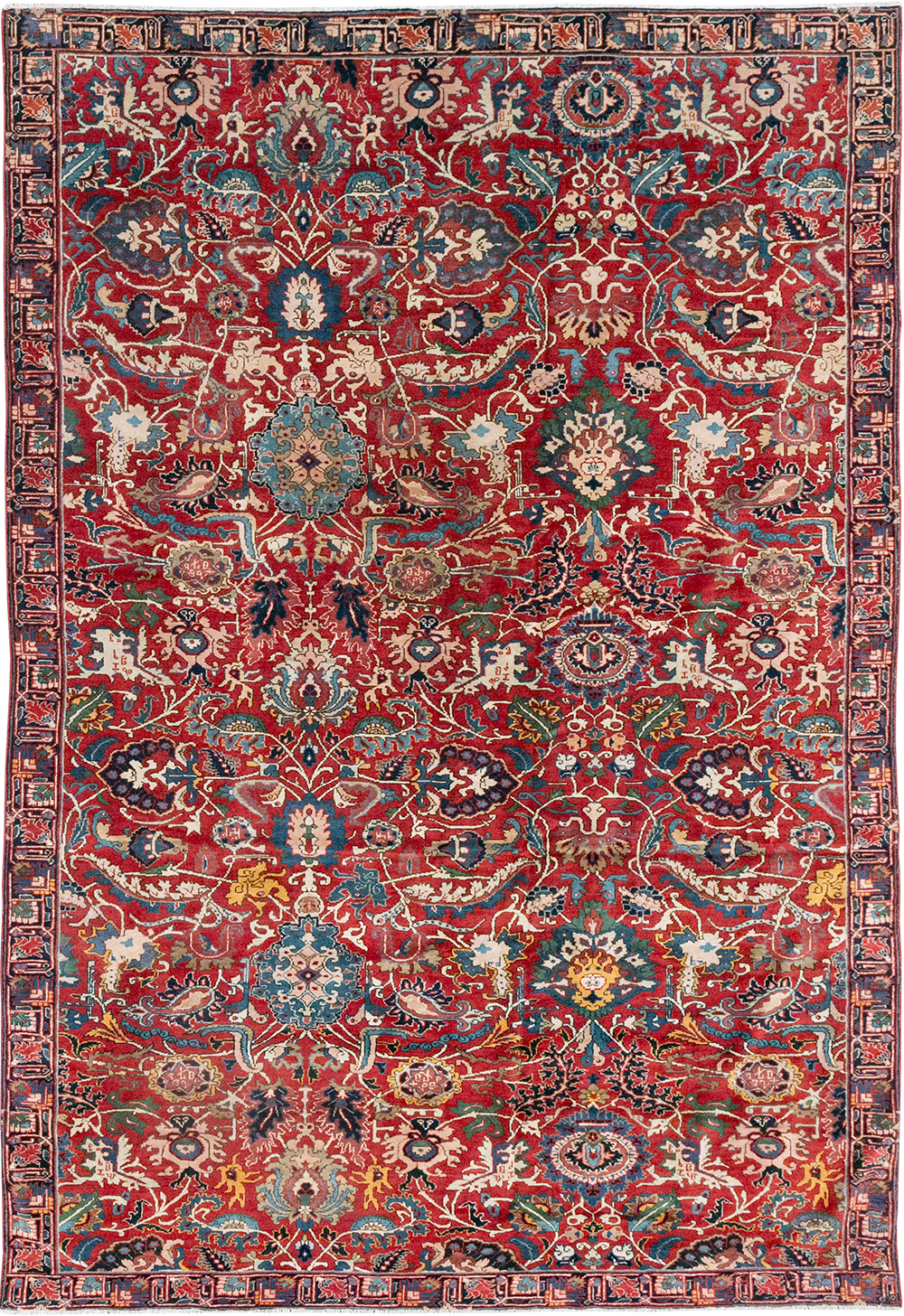 Antique Persian Senneh Tabriz Accent Carpet, No.17671 - Gss