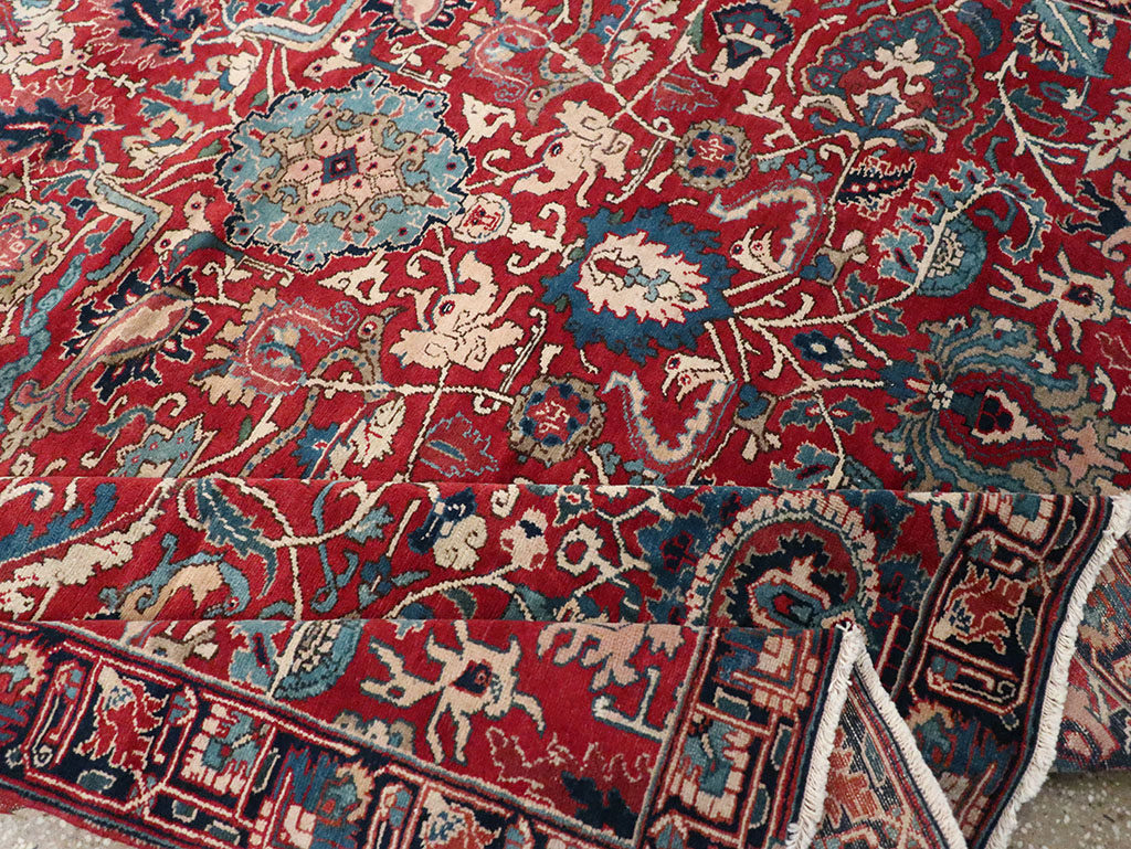 Antique Persian Senneh Tabriz Accent Carpet, No.17671 - Gss