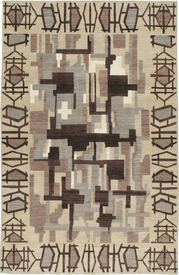 Modernist Persian Tabriz Carpet, No.17696 - Gss