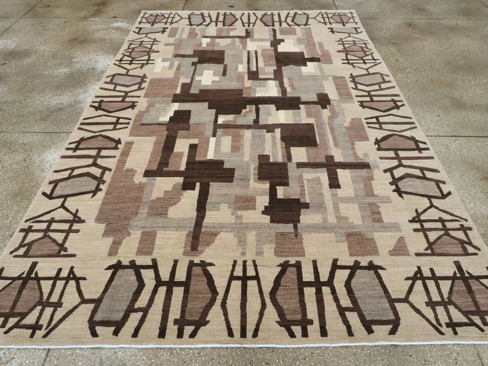 Modernist Persian Tabriz Carpet, No.17696 - Gss