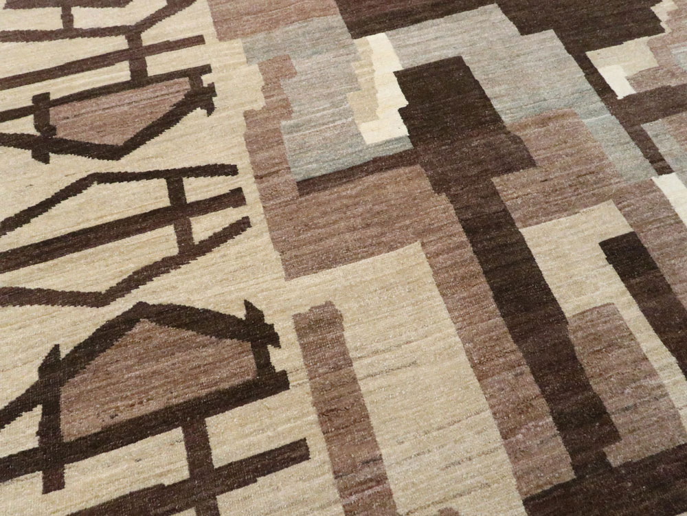 Modernist Persian Tabriz Carpet, No.17696 - Gss