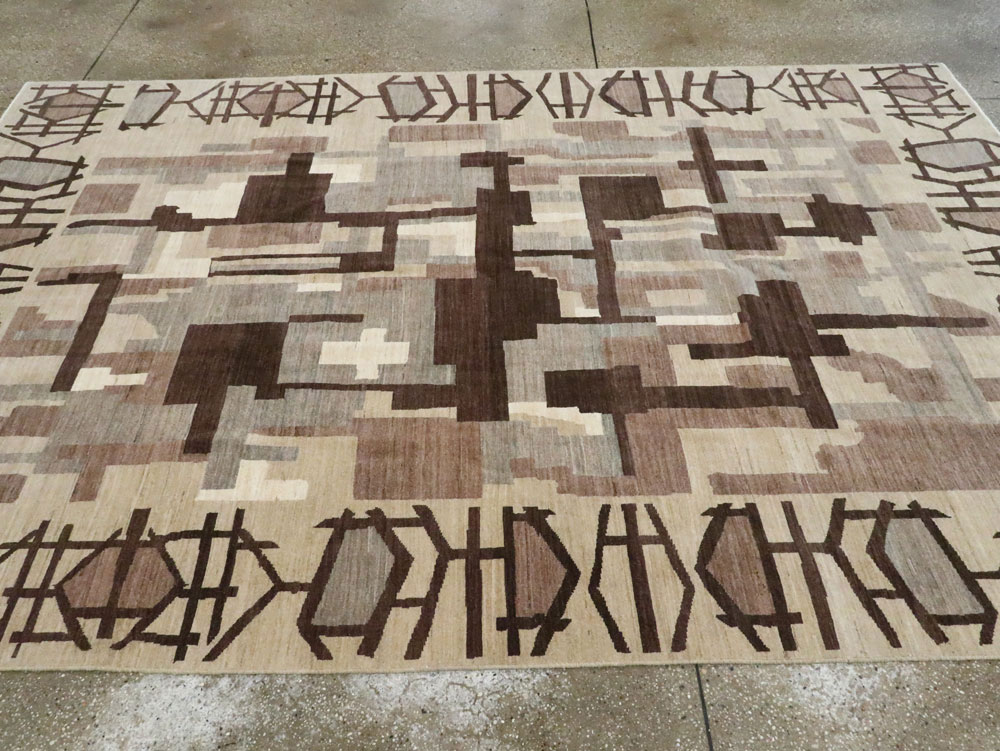 Modernist Persian Tabriz Carpet, No.17696 - Gss