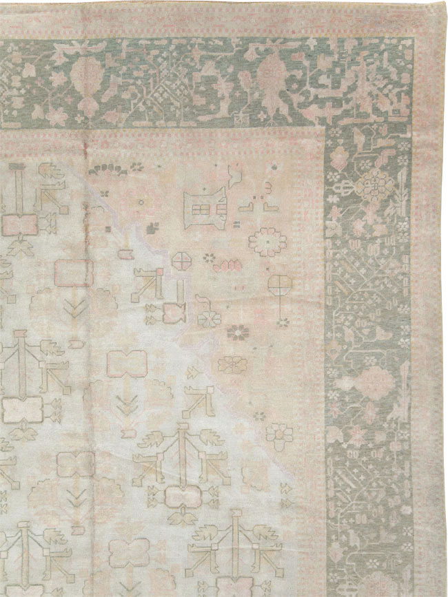 Antique Turkish Oushak Carpet, No.17710 - Gss