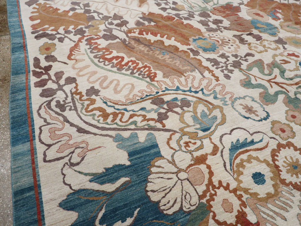 Modernist Persian Tabriz Room Size Carpet, No.17712 - Gss