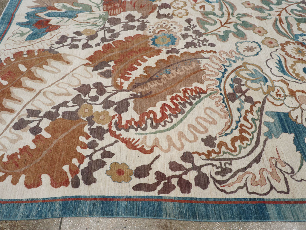 Modernist Persian Tabriz Room Size Carpet, No.17712 - Gss