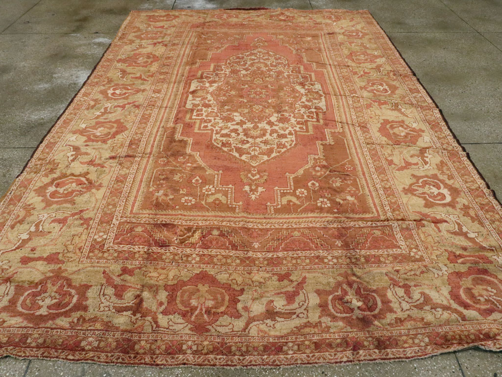Antique Turkish Oushak Carpet, No.17739 - Gss