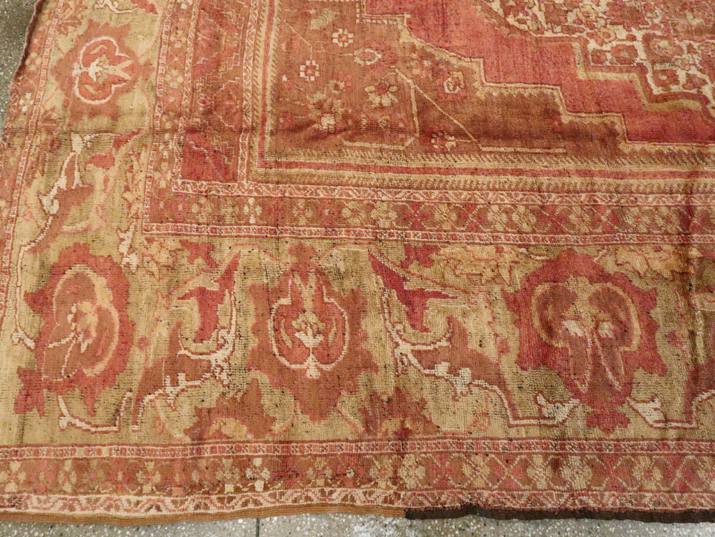 Antique Turkish Oushak Carpet, No.17739 - Gss