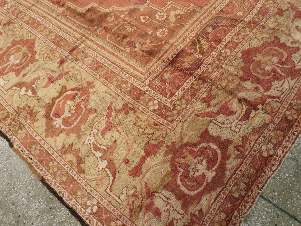Antique Turkish Oushak Carpet, No.17739 - Gss