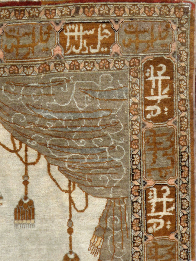 Vintage Persian Tabriz Pictorial Rug, No.17771 - Gss