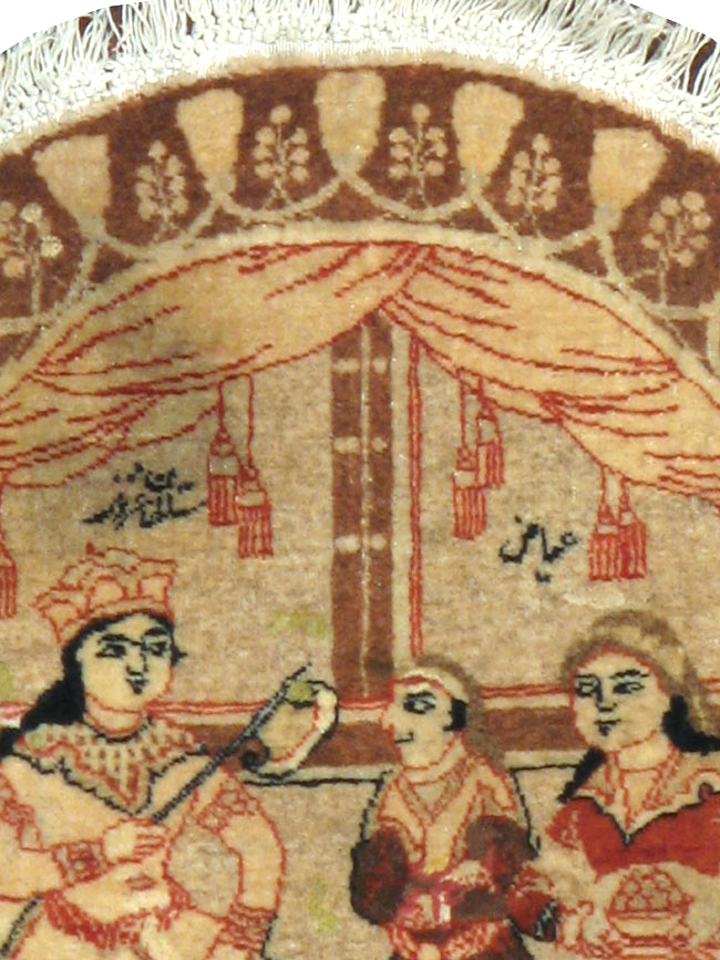 Vintage Persian Tabriz Pictorial Rug, No.17772 - Gss