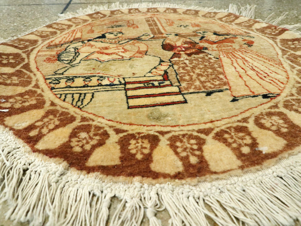 Vintage Persian Tabriz Pictorial Rug, No.17772 - Gss