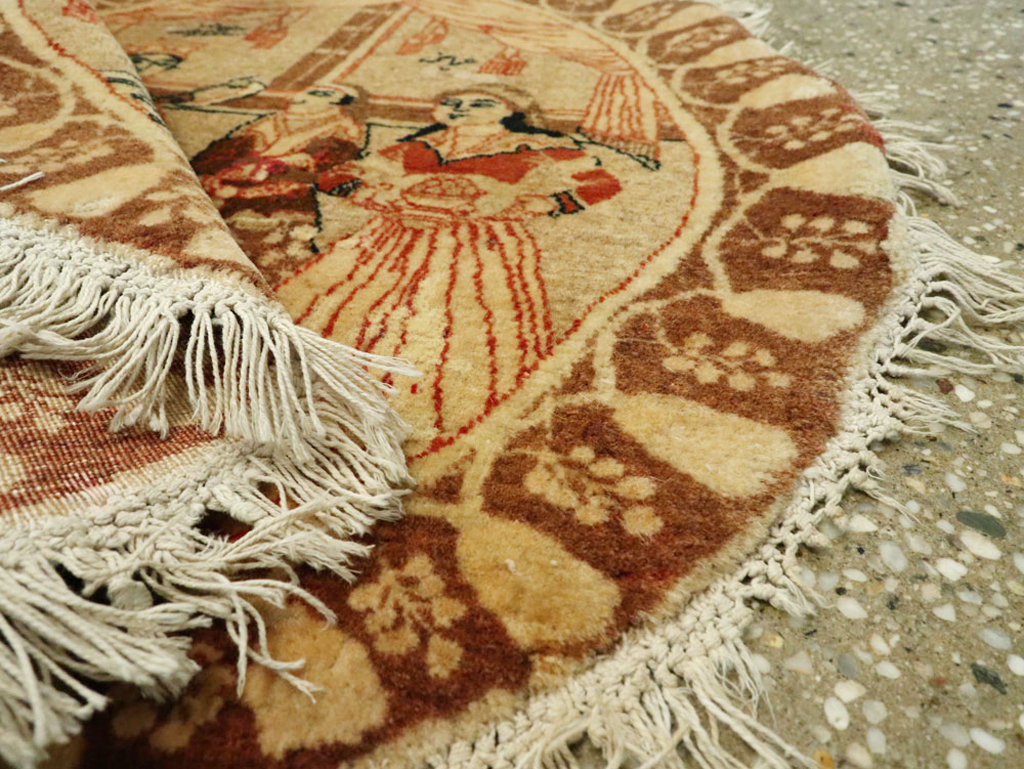 Vintage Persian Tabriz Pictorial Rug, No.17772 - Gss