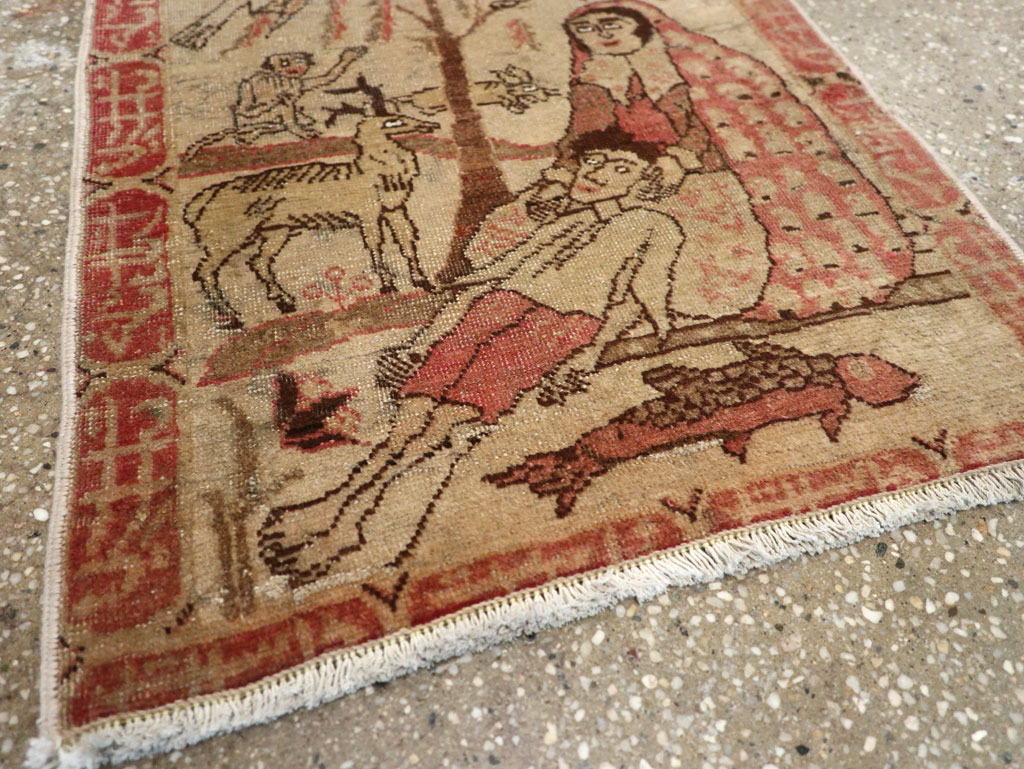 Antique Persian Tabriz Pictorial Rug, No.17773 - Gss