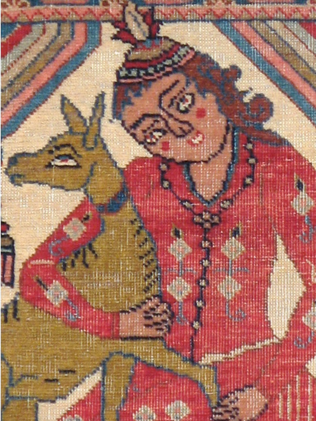 Vintage Persian Tabriz Pictorial Rug, No.17774 - Gss