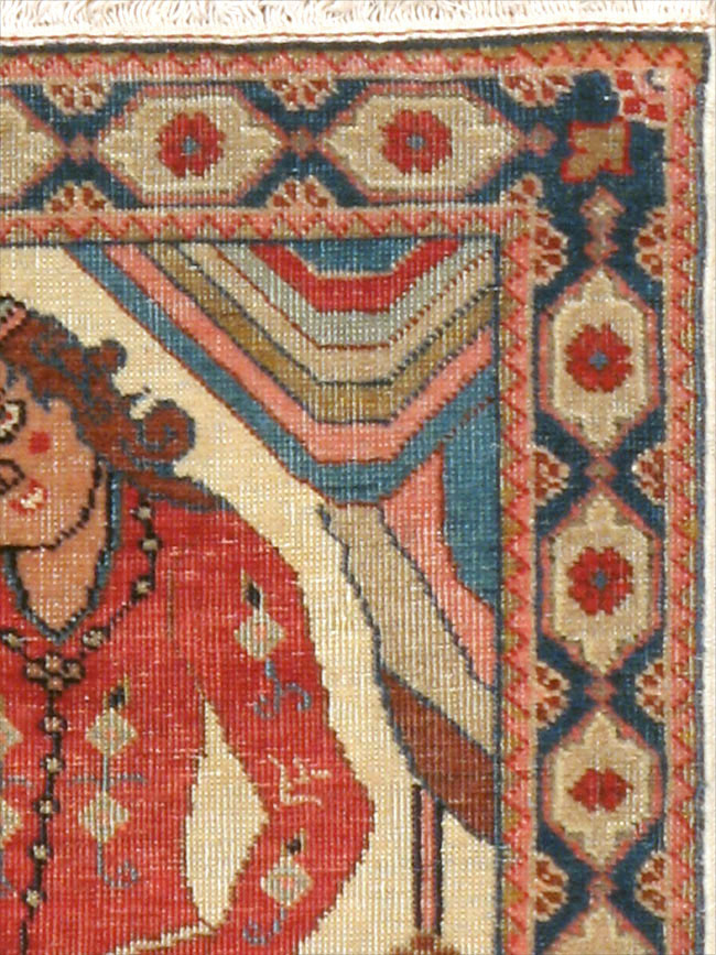 Vintage Persian Tabriz Pictorial Rug, No.17774 - Gss