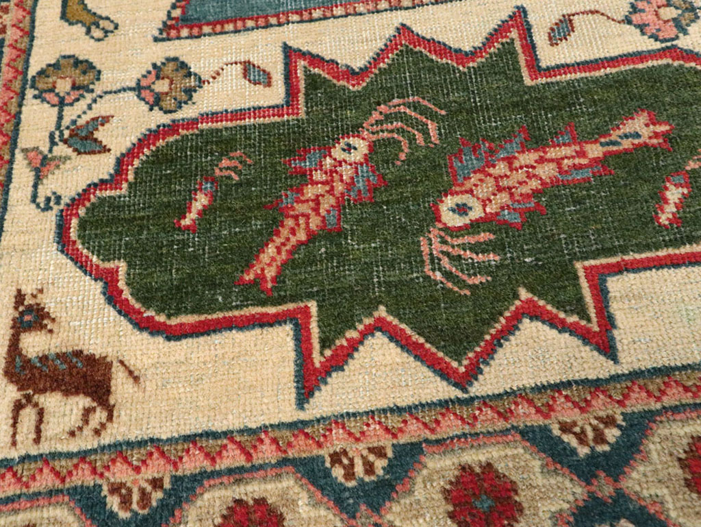 Vintage Persian Tabriz Pictorial Rug, No.17774 - Gss