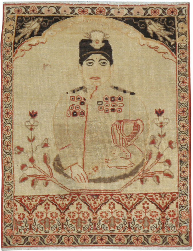 Vintage Persian Tabriz Pictorial Rug, No.17775 - Gss