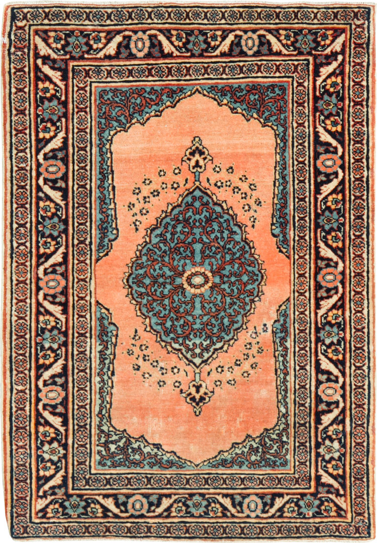 Antique Persian Tabriz Haji Jalili Throw Rug, No.17786 - Gss
