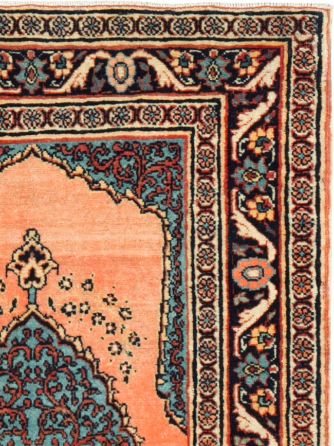 Antique Persian Tabriz Haji Jalili Throw Rug, No.17786 - Gss