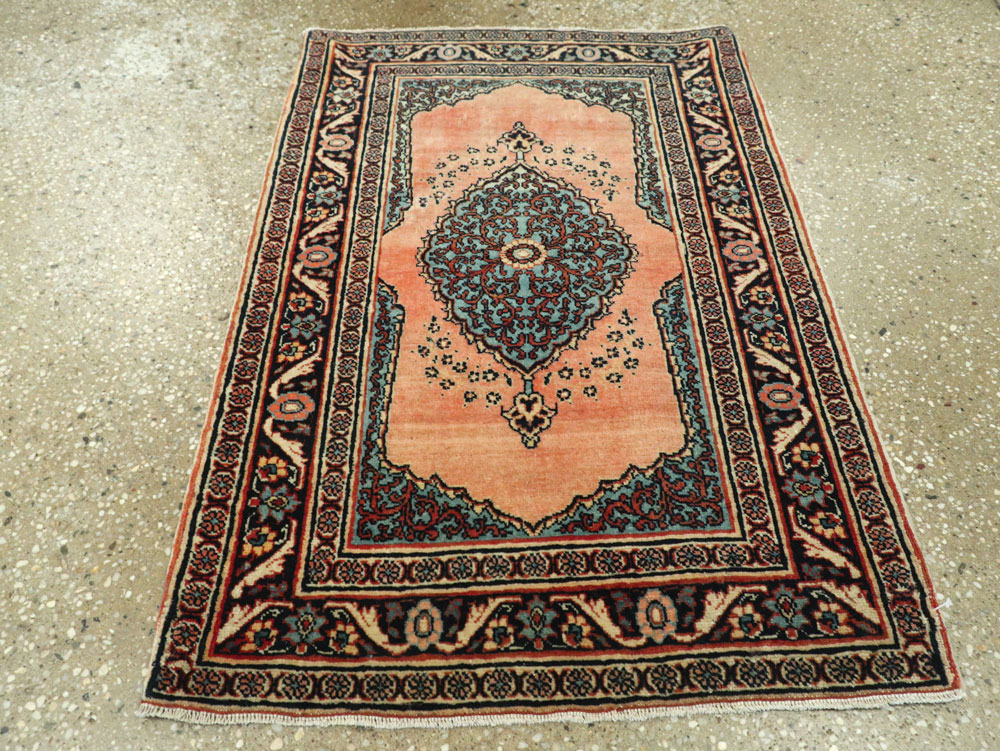 Antique Persian Tabriz Haji Jalili Throw Rug, No.17786 - Gss