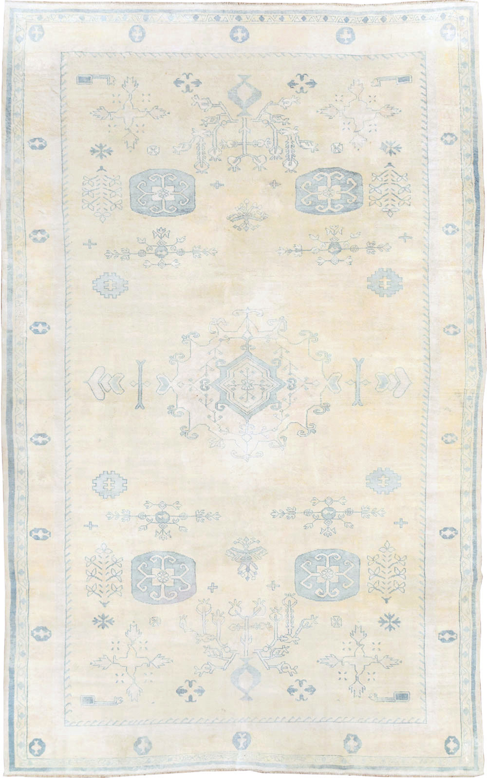 Vintage Cotton Agra Carpet, No.17799 - Gss