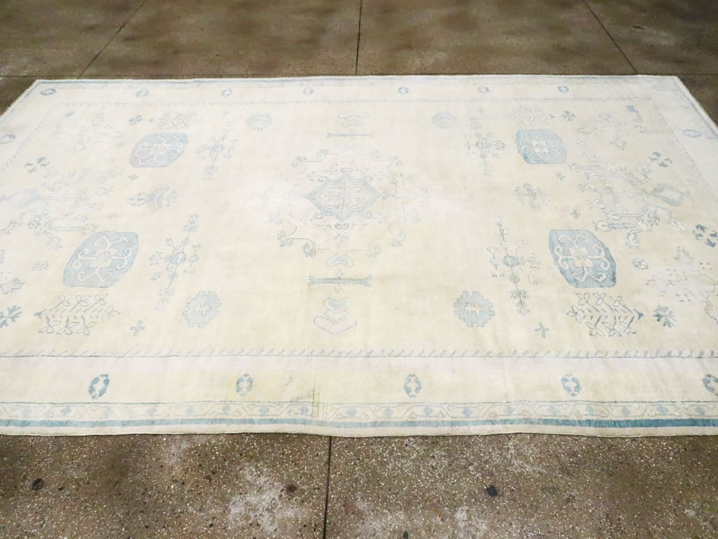 Vintage Cotton Agra Carpet, No.17799 - Gss
