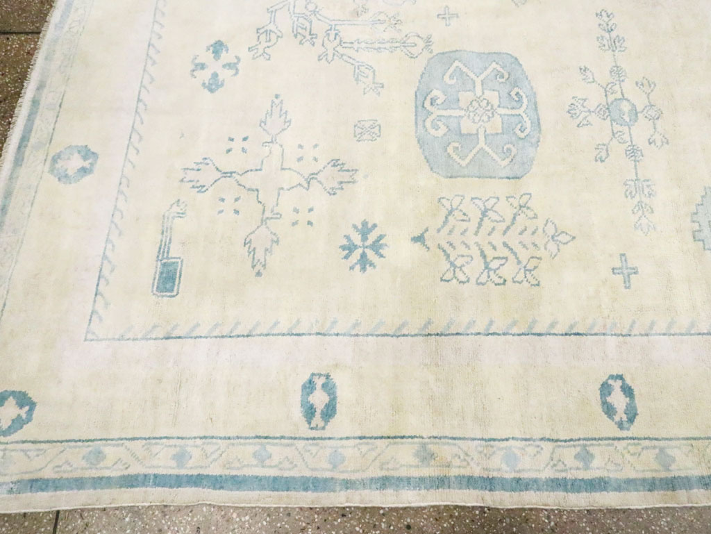 Vintage Cotton Agra Carpet, No.17799 - Gss