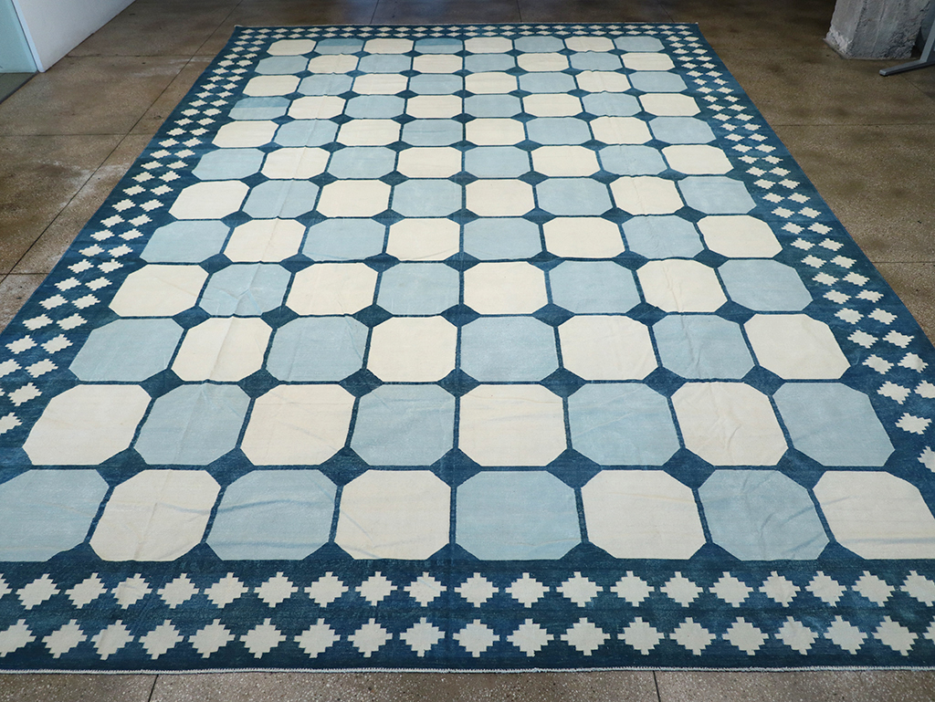 Vintage Indian Flatweave Kilim Dhurrie, No.17815 - Gss