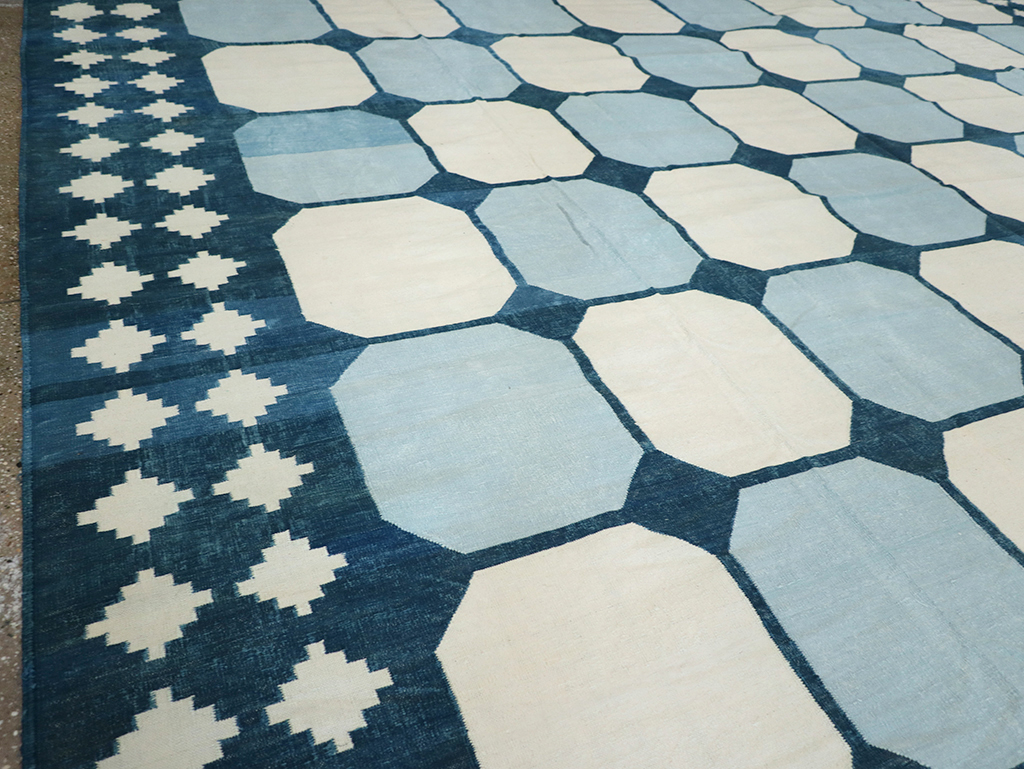 Vintage Indian Flatweave Kilim Dhurrie, No.17815 - Gss