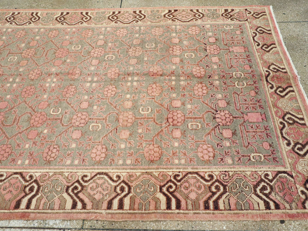 Vintage East Turkestan Khotan Carpet, No.17842 - Gss