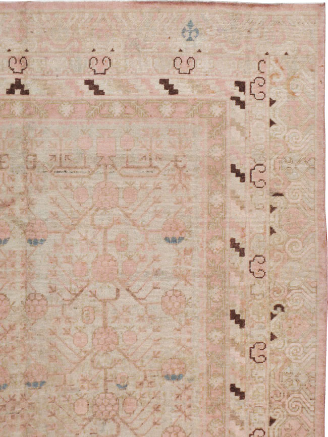 Vintage East Turkestan Khotan Carpet, No.17858 - Gss