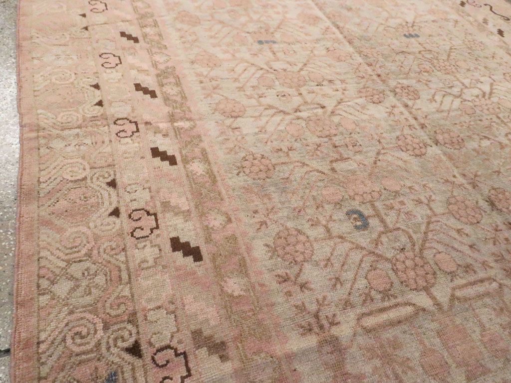 Vintage East Turkestan Khotan Carpet, No.17858 - Gss