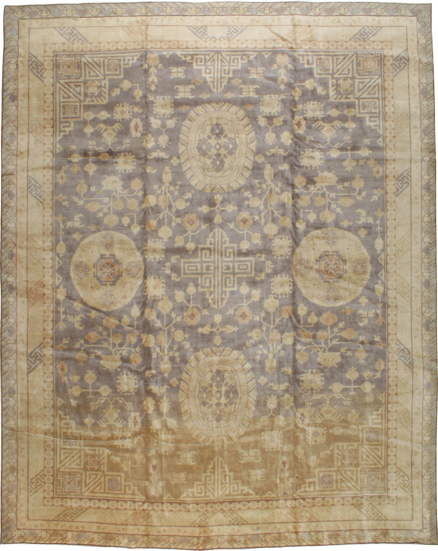 Vintage East Turkestan Khotan Carpet, No.17859 - Gss