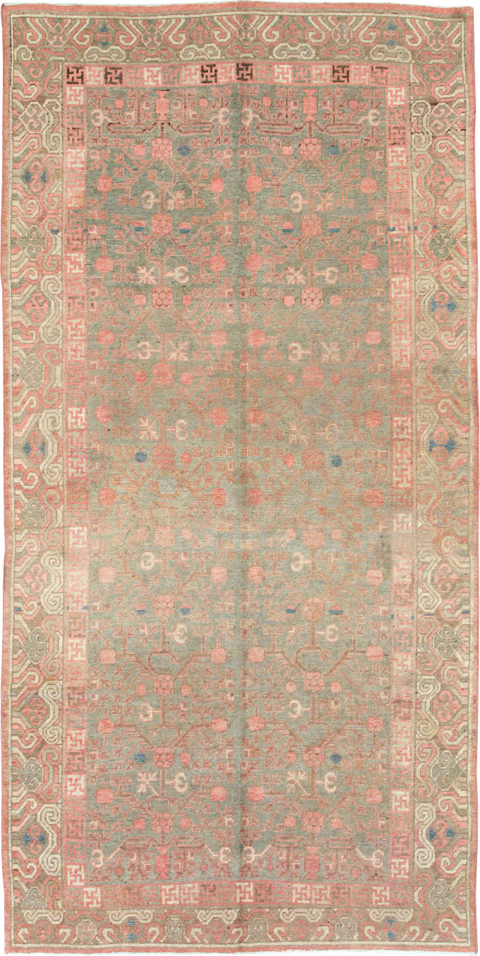 Vintage East Turkestan Khotan Carpet, No.17860 - Gss