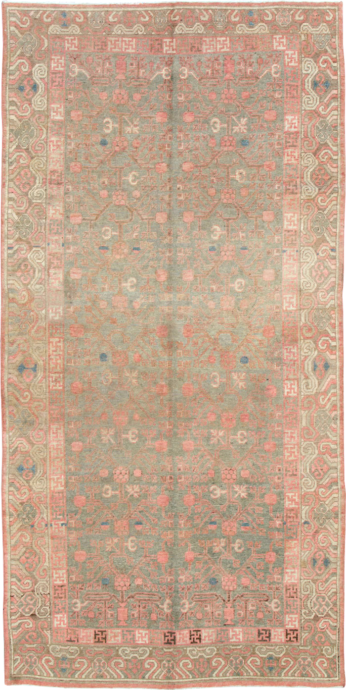 Vintage East Turkestan Khotan Carpet, No.17860 - Gss